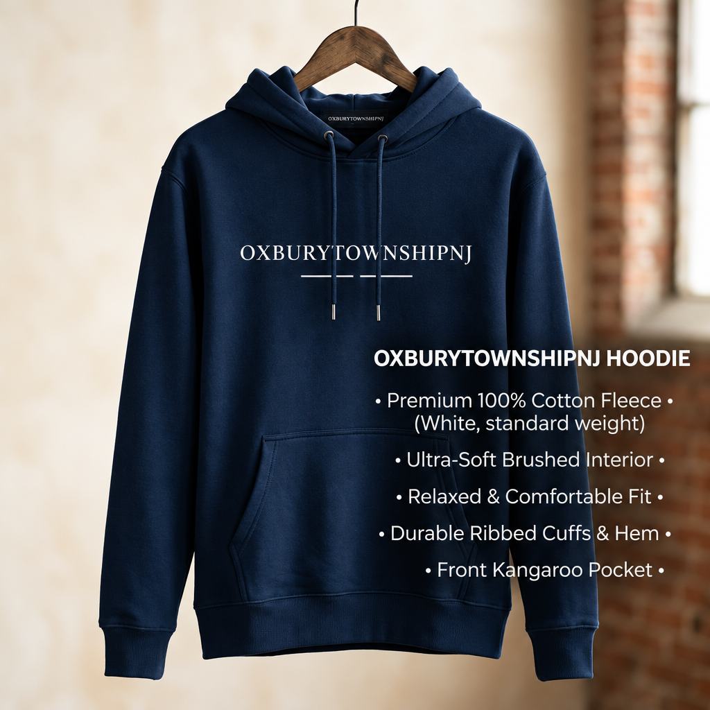 OXBURYTOWNSHIPNJ™ LayerLock Structured Hoodie – Premium Men’s Travel & Layering Sweatshirt