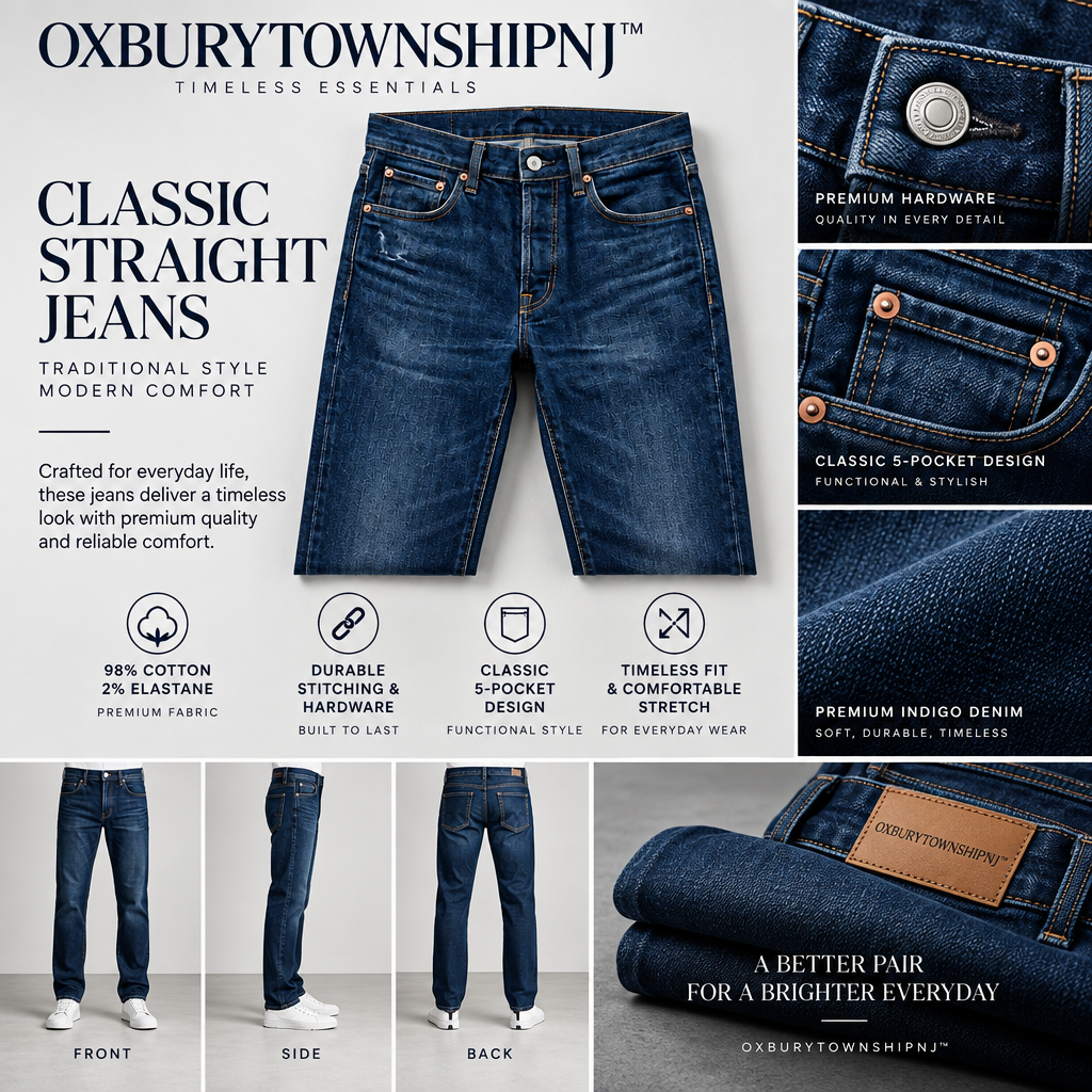 OXBURYTOWNSHIPNJ™ PivotFade Stretch Jeans – Tapered Performance Denim for Men