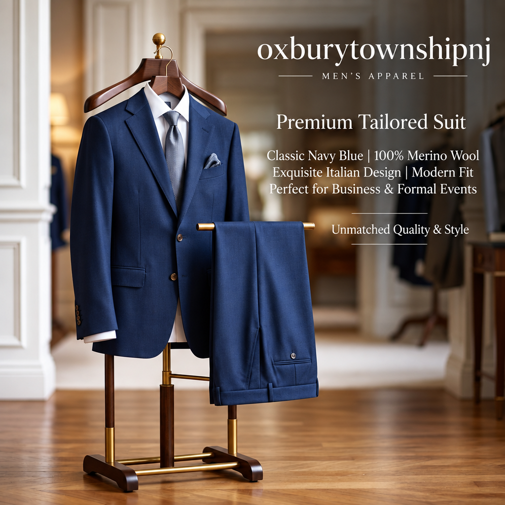 OXBURYTOWNSHIPNJ™ AxisForm Performance Suit – Modern Stretch Two-Piece Men's Suit