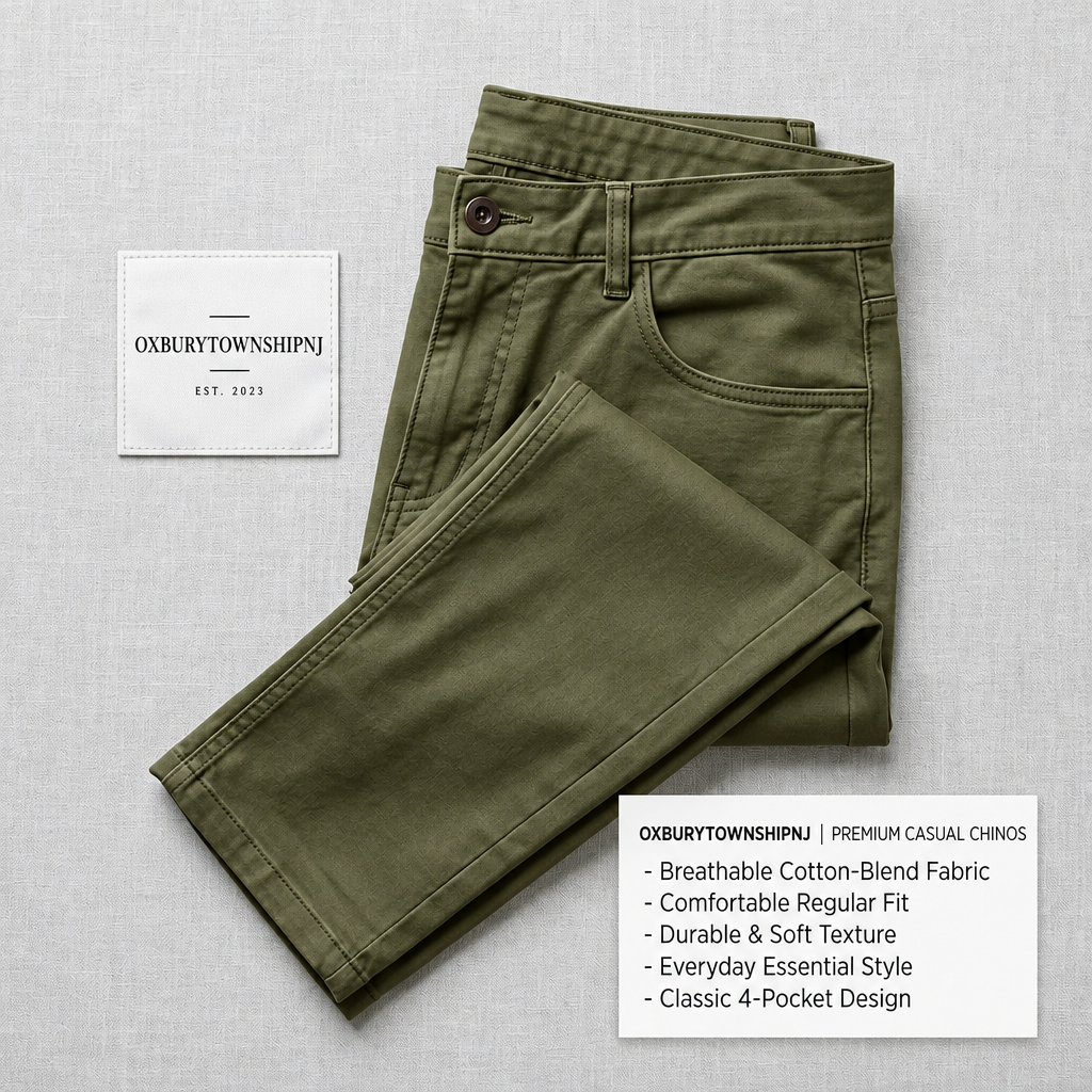 OXBURYTOWNSHIPNJ™ TransitLine Travel Chino Pants – Stretch Tapered Men’s Trousers