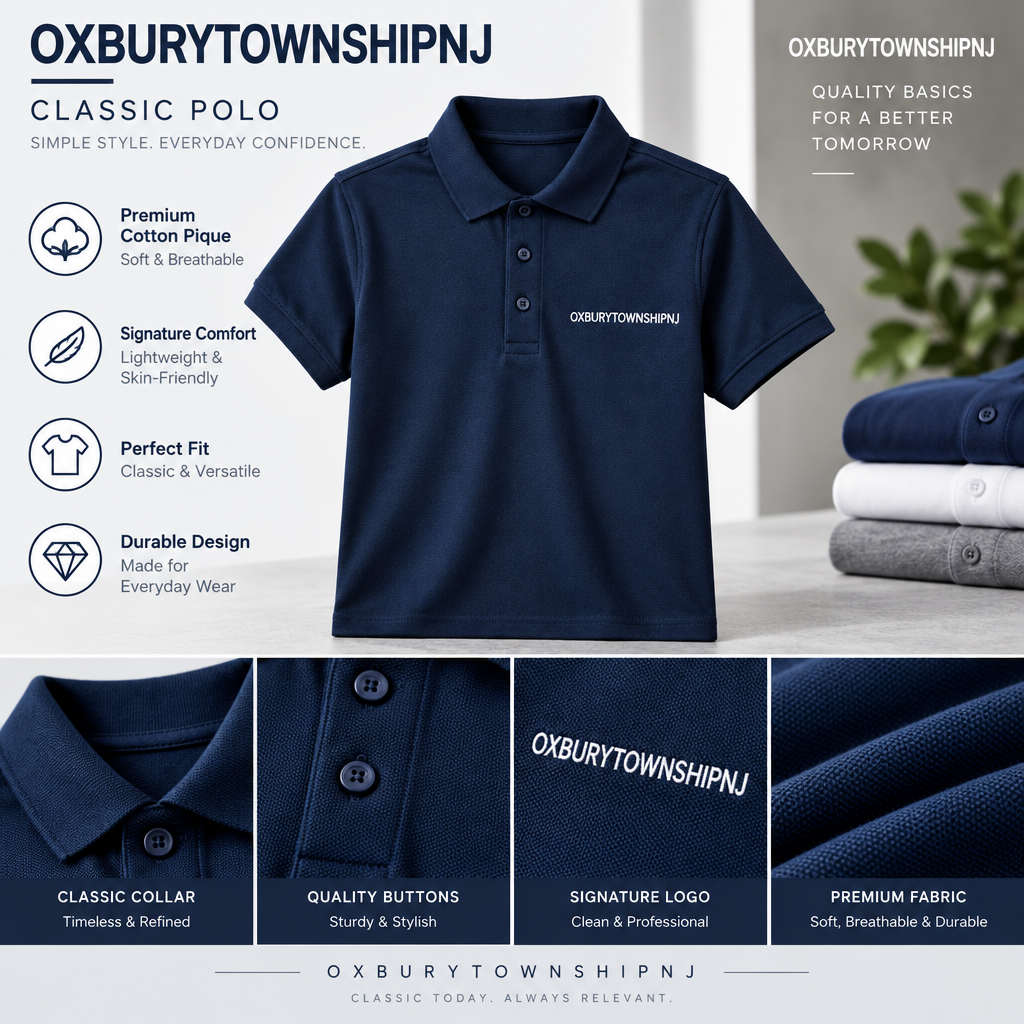 OXBURYTOWNSHIPNJ™ FrameKnit Performance Polo – Breathable Structured Men’s Polo Shirt